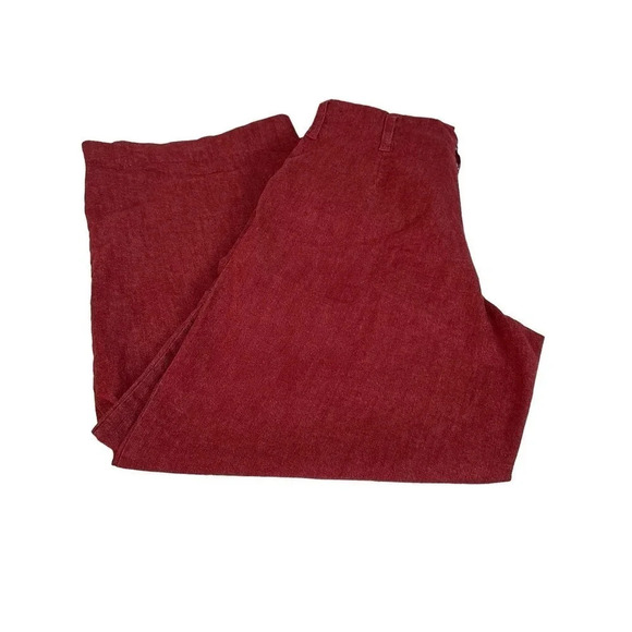 J. Peterman Women's Red Straight Leg Chino Pant Size 12 - Picture 3 of 5